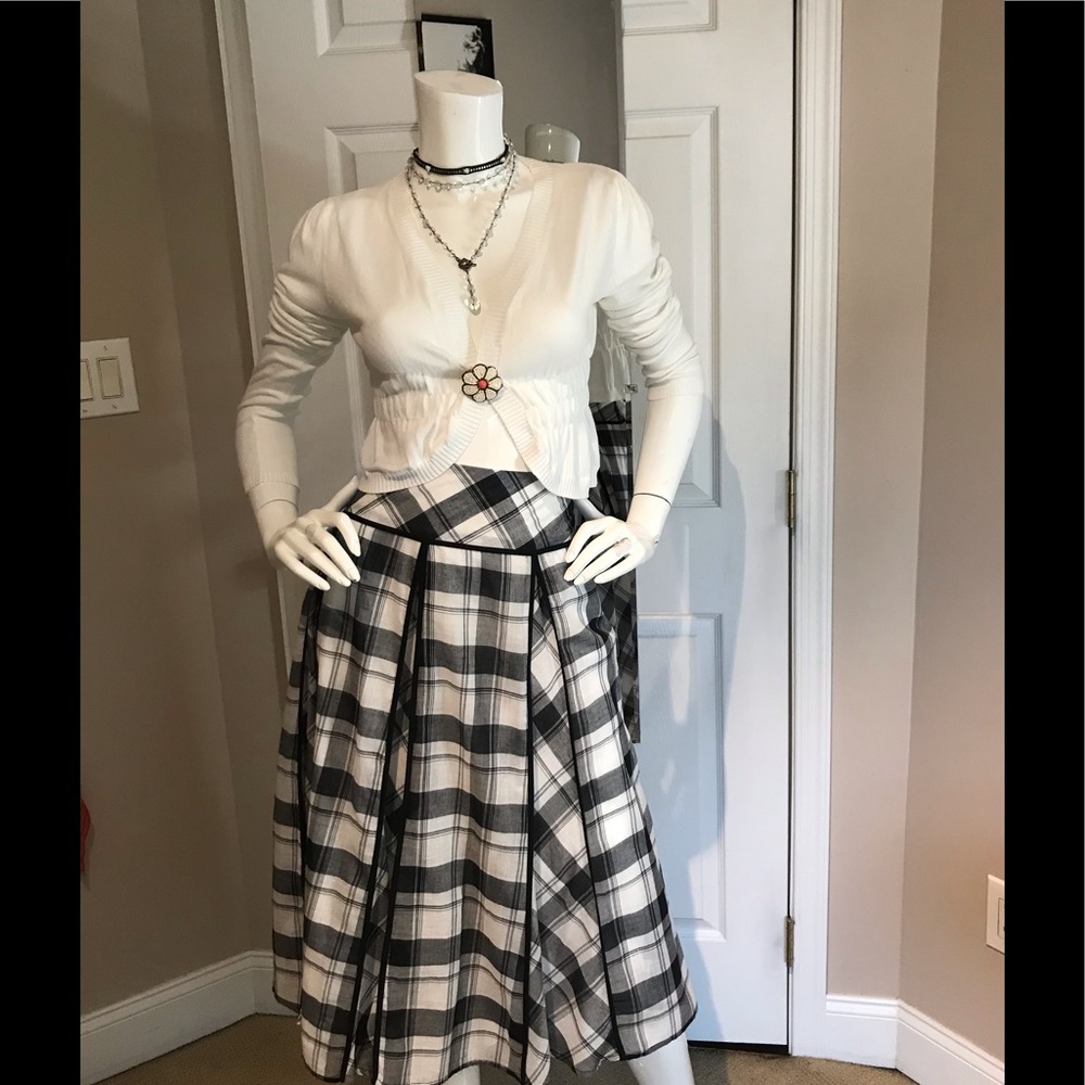 Sunny Leigh Black and White Plaid Circle Skirt